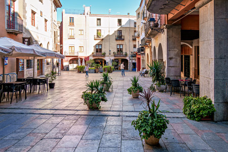 Castello de Empuries, Spain - Oct 30, 2025: Historic medieval village Castello de Empuries. Girona, Catalonia in Spainのeditorial素材