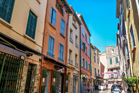 Collioure, France - Nov 03, 2025: City old town of Collioure in France. Village next to Mediterranean sea. Tourism in the south of France, Europeのeditorial素材