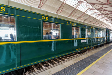 Canfranc, Spain - Oct 05, 2025: The Canfranc station is a railway station located in the municipality of Canfranc in Huesca, Spain. Close to the border with France. It was inaugurated in 1928.のeditorial素材