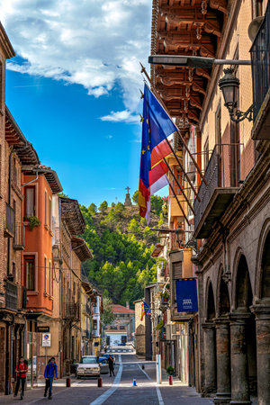 Sanguesa, Spain - Oct 07, 2025: Sanguesa, also known as Zangoza, is a small town and municipality in the east of the autonomous community of Navarre in Spain. It lies on the Way of St. Jamesのeditorial素材