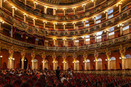 Manaus , Brazil - Dec 28, 2025: Interior of the imposing Amazonas Theater in the city of Manaus in Brazil. Symbol of the golden period of the rubber cycle in Brazilのeditorial素材