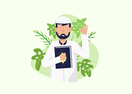 Read the Al-Quran conceptual design ilustration vectorのイラスト素材