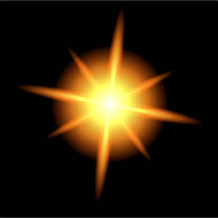 Shiny spark. This file contains transparency. On blackのイラスト素材