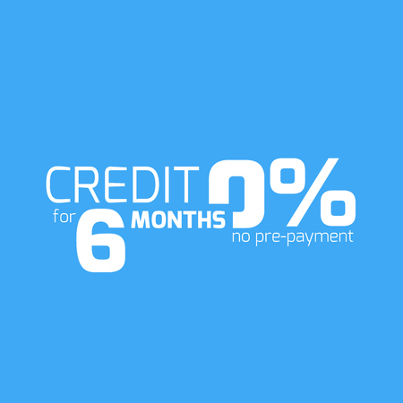 Free credit typography, 6 months credit free. Finance business conceptのイラスト素材