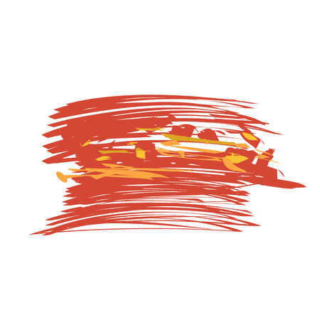 Red racing car motion.のイラスト素材