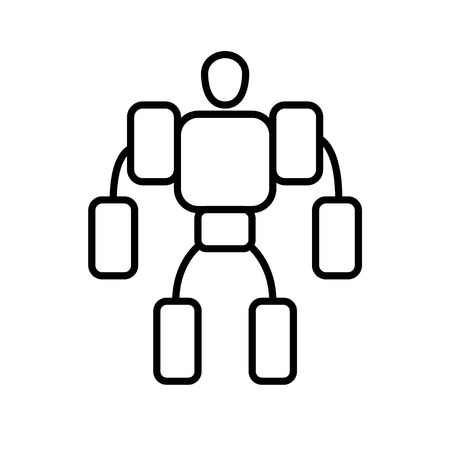 Symbol of Exoskeleton Thin line Icon of Future Technology. Stroke Pictogram Graphic for Web Design. Quality Outline Concept. Premium Mono Linear Beautiful Plain Laconic Logo. Vector Symbolのイラスト素材