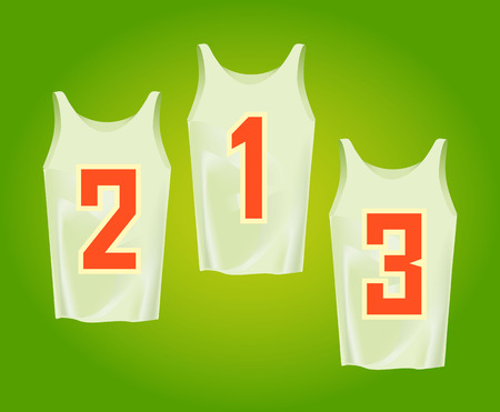European Football Jersey Flat Icon Set. Vector graphic flat icon images representing the football jersey shirts of Portugal, France, Italy and Spain.のイラスト素材