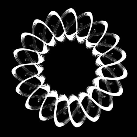 Abstract swirl retro pattern. Vector illustration on black backgroundのイラスト素材