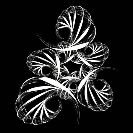 Abstract swirl retro pattern. Vector illustration on black backgroundのイラスト素材