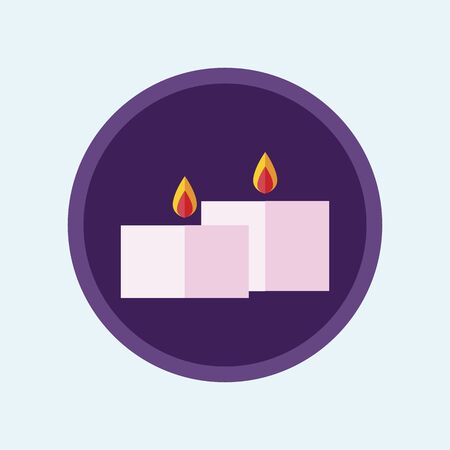 Flat design candle icon. Romantic symbol. Vector Illustration.のイラスト素材