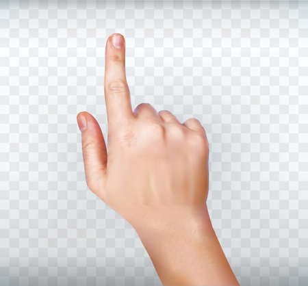 Hand simulating pressing a button. Man hand touching virtual screen. Man hand touching virtual screen. hand touching or pointing to somethingのイラスト素材