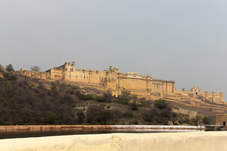 on april springtime in rajasthan india in jaipur exact views at ornaments and buildings and elephants and outer area and the lake and outer parc are memorable moments of historyのeditorial素材