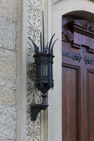 the lake, buildings and landscape in springの写真素材