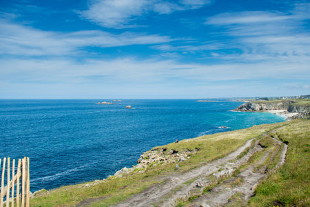 Beautiful view of the Atlantic Ocean coastline in Brittany, France.の写真素材