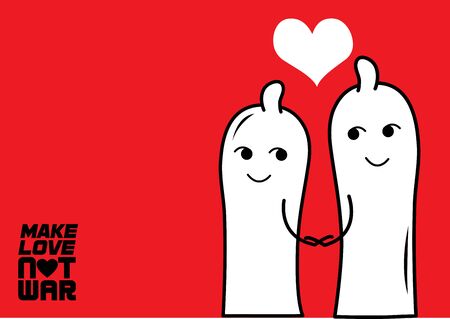 Happy couple in love with heartのイラスト素材