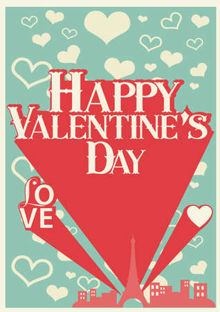 Happy valentines day cardのイラスト素材