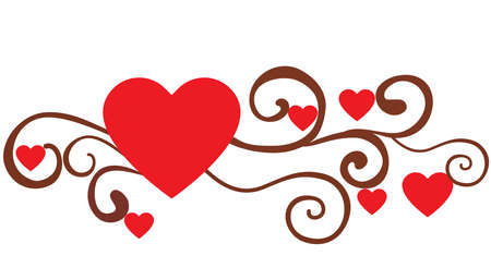 Heart and swirl background. Vector.のイラスト素材