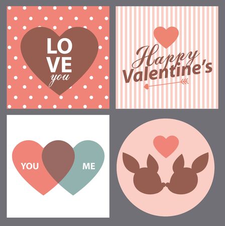 Happy valentines day and wedding cardsのイラスト素材