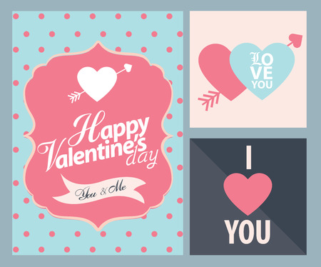 Happy valentine day card Vector Illustrationのイラスト素材