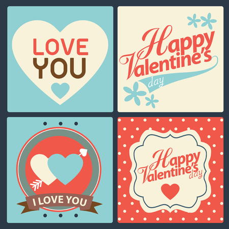 Happy valentine day card Vector Illustrationのイラスト素材