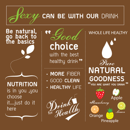 Vector Backdrop with fruits and textのイラスト素材