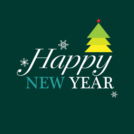 Happy New Year Greeting Card. Happy New Year lettering Vector Illustration.のイラスト素材