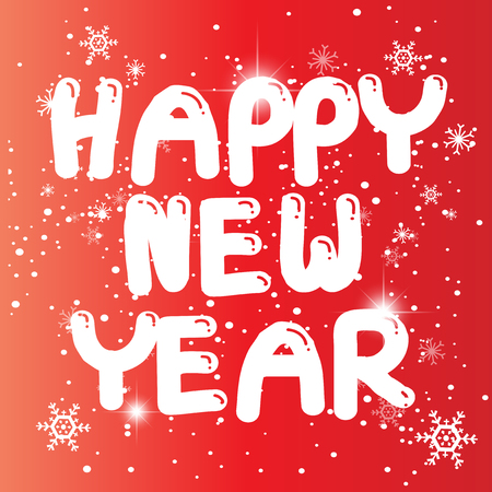 Happy New Year Greeting Card. Happy New Year lettering Vector Illustration.のイラスト素材