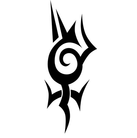 Gothic tattoos. Art tribal tattoo. Vector sketch of a tattoo. Idea for design.のイラスト素材