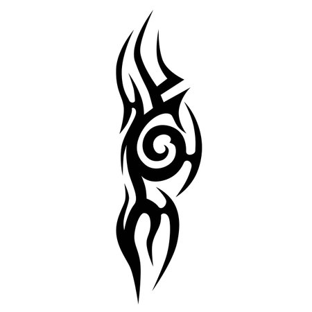 Scroll tattoo tribal vector designs. Tribal tattoos. Art tribal tattoo. Vector sketch of a tattoo. Idea for design.のイラスト素材