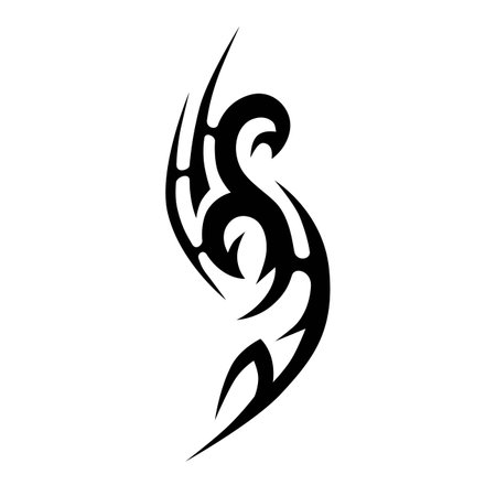 Sketched tribal vector designs. Tribal tattoos. Art tribal tattoo. Vector sketch of a tattoo. Idea for design.のイラスト素材