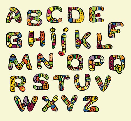 font color painted in the style of ethnicのイラスト素材