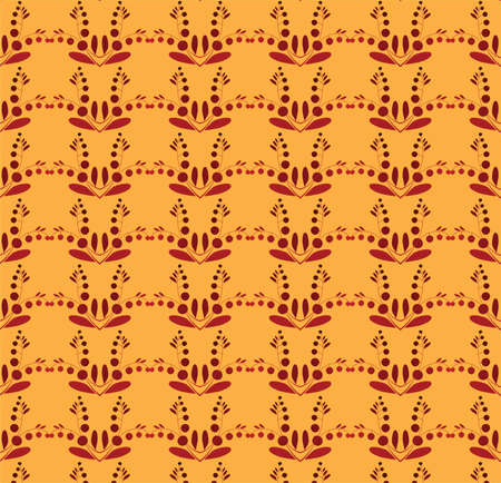 Seamless texture, consisting of a mirror element - a branch with berries and leavesのイラスト素材