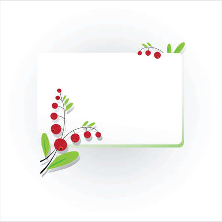 red berries against the white frameのイラスト素材