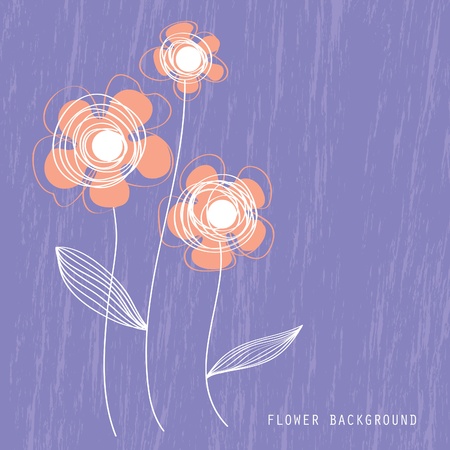 abstract background with a picture of three pink flowersのイラスト素材