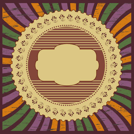 abstract circular frame in retro style のイラスト素材