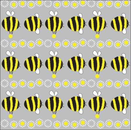 Seamless texture of the bees that gather honeyのイラスト素材