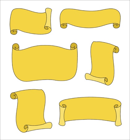 Collection of scrolls paper isolated  Vector imageのイラスト素材