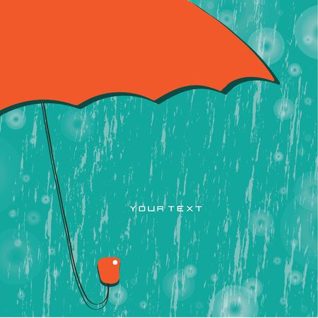 Vector abstract background  Red umbrella in the rainのイラスト素材