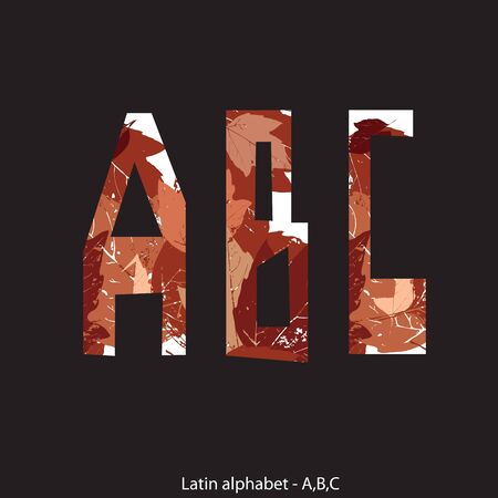 Set of English and Ukrainian letters, numbers, punctuation. Camouflage styleのイラスト素材