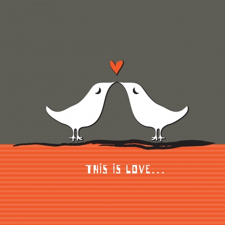 White birds  Love print background art  Valentine s Dayのイラスト素材
