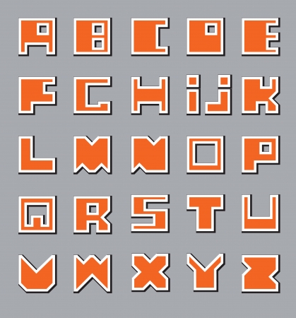 Latin Alphabet  Square at the baseのイラスト素材