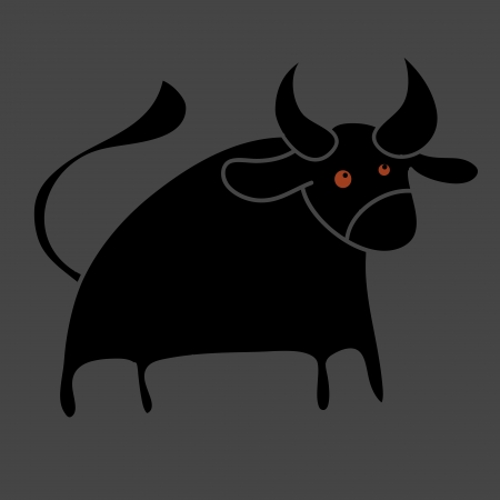 Bull cartoon icon  Vector cardのイラスト素材