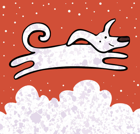 The dog runningのイラスト素材