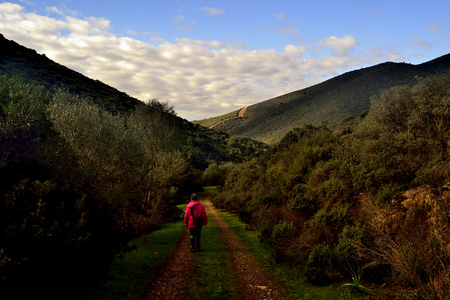 Going to the valleyの写真素材