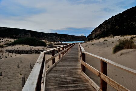 Gangway to Cala Domesticaの写真素材