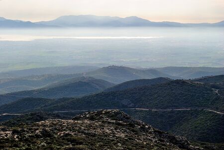 Campidano under the fogの写真素材