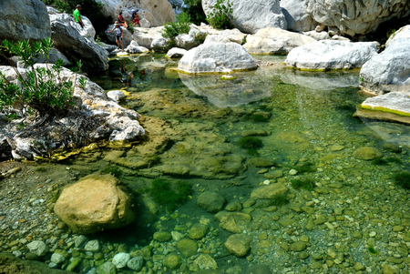Rio Flumineddu near Gorropu canyonの写真素材