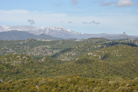 View of Gennargentu and Perda Liana from Ulassaiの写真素材