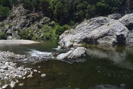Is Caddaias pools in the Flumendosa riverの写真素材