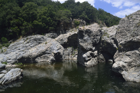 Is Caddaias pools in the Flumendosa riverの写真素材